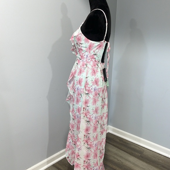 Fashion Nova Grow Matter What floral maxi dress size small mint pink NEW - Picture 6 of 16